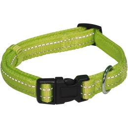 Нашийник Croci Soft Reflective для собак, світловідбиваючий, нейлон, зелений, 30-45×1.5 см
