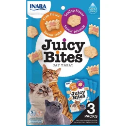 Ласощі INABA "Juicy Bites" для котів, соковиті снеки з гребінцем і крабом, 3 шт, 33,9 г