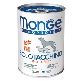Вологий корм MONGE DOG SOLO 100% індичка, 400 г