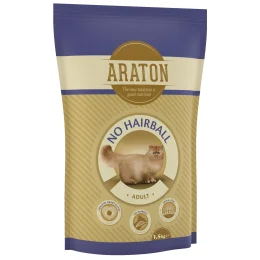 Сухий корм Araton Adult No Hairball для котів для усунення болю в кишечнику вагою від 1 до 8 кг, 1.5 кг