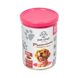 Консерви Pet Chef Beef для дорослих собак, шматочки в желе, з яловичиною, 415 г