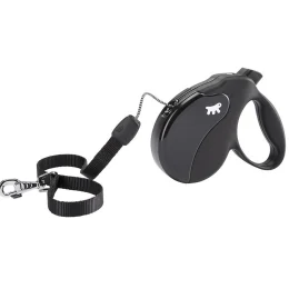 Поводок-рулетка Ferplast Amigo S Cord Black Lead для собак cо шнуром, чорний, 14x3,6x12 см