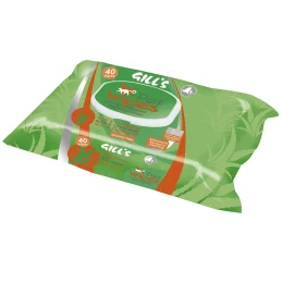 Вологі серветки Croci Gill's Aloe для котів  і собак, з ароматом алое, 40 шт