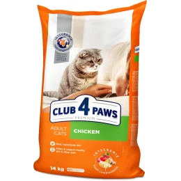 Сухий корм Клуб 4 Лапи Adult Cat Premium для дорослих котів, з куркою, 14 кг