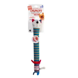 Іграшка GiGwi Crunchy, для собак, кіт із хрусткою шиєю, текстиль, 28 см