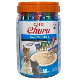 Ласощі INABA "Churu" для котів, вершковий мус "Різновиди тунця", 50 шт, 700 г