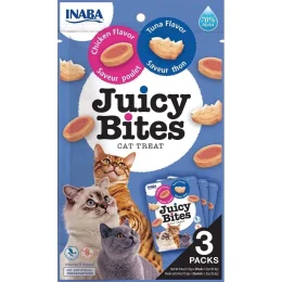 Ласощі INABA "Juicy Bites" для котів, соковиті снеки з куркою і тунцем, 3 шт, 33,9 г