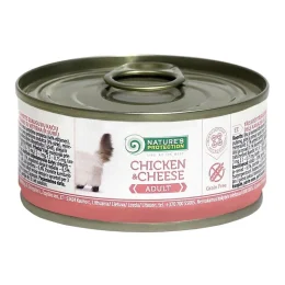 Консерва Natures Protection Adult Chicken & Cheese для дорослих котів, 100 г