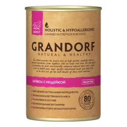 Консерви Grandorf Buffalo&Turkey для дорослих собак, з м'ясом буйвола та індички, 400 г