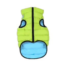 Двостороння світиться куртка AiryVest Lumi M40 для собак, салатово-блакитна
