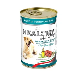 Консерва Healthy All Days, паштет зі шматочками, тунець з рисом, для собак 400 г