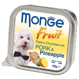 Вологий корм MONGE DOG FRUIT зі свининою і ананасом, 100 г