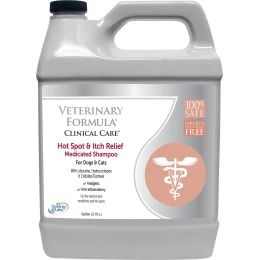 Шампунь Veterinary Formula Hot Spot & Itch Relief Medicated Shampoo, для собак і кішок, з лідокаїном, гідрокортизоном, 3.8 л