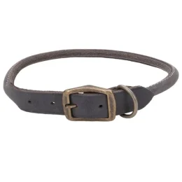 Шкіряний нашийник Coastal Circle T для собак, сірий, 0.8×30 см