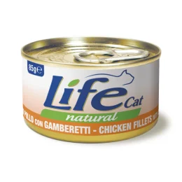 Консерва LifeCat Chicken Fillets With Shrimps для котів від 6 місяців, з курячим філе та креветками, 85 г