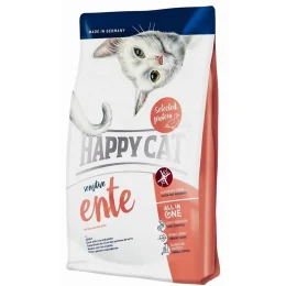 Сухий корм Happy Cat Sensitive Ente для дорослих кішок з чутливим травленням, з качкою і рисом, 4 кг