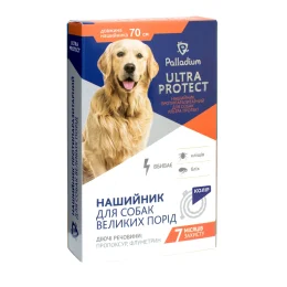 Нашийник Palladium Ultra Protect від бліх і кліщів для собак великих порід, синій, 70 см