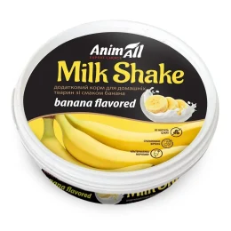 Додатковий корм AnimAll MilkShake для котів та собак, зі смаком банана, 30 г
