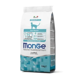 Сухий корм MONGE CAT Sensitive Sterilised для стерилізованих кішок, з тріскою, 1.5 кг