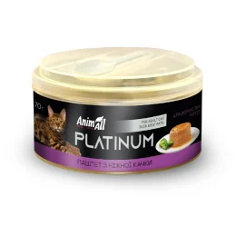 Вологий корм AnimAll Platinum для дорослих котів, ніжний паштет з качки, 70 г