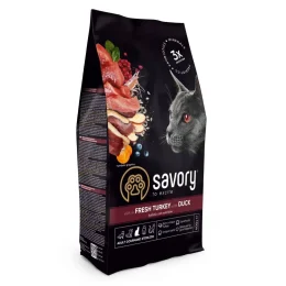 Сухий корм Savory для стерилізованих котів, зі свіжою індичкою та качкою, 2 кг
