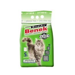 Бентонітовий наповнювач Super Benek Optimum для котячого туалету, з ароматом зеленого чаю, 5 л