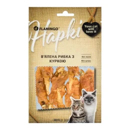 Ласощі Flamingo для котів, в'ялена рибка з куркою, 50 г