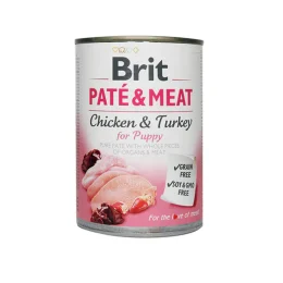 Консерви Brit Paté & Meat Puppy, для цуценят, з індичкою і куркою, 400 г