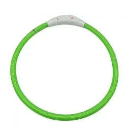 Нашийник світиться Croci LED для собак, USB, силікон, салатовий, 70 см