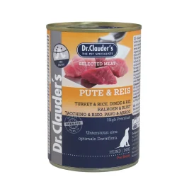 Вологий корм Dr.Clauder’s Selected Meat Turkey & Rice для собак, індичка та рис, 400 г