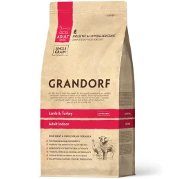 Сухий корм Grandorf Lamb & Turkey Adult Indoor для дорослих котів, ягня з індичкою, 2 кг