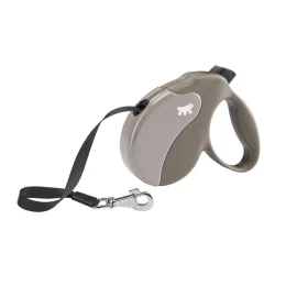 Поводок-рулетка Ferplast Amigo M Tape Dove-Grey для собак c стрічкою, бежево-сірий, 15x3,6x14 см