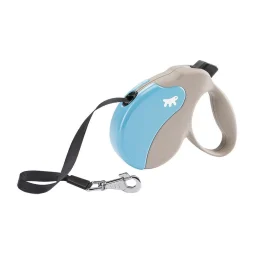 Поводок-рулетка Ferplast Amigo M Tape Beige-Blue для собак c стрічкою, бежево-блакитний, 15x3,6x14 см