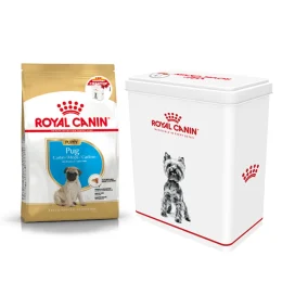 Сухий корм Royal Canin Pug Puppy для цуценят мопса до 10 місяців, 1.5 кг + контейнер у подарунок