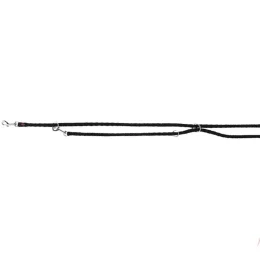 Повідець-перестібка Trixie Cavo Adjustable Lead для собак, плетений, круглий, розмір L-XL, 2 м/18 мм, чорний