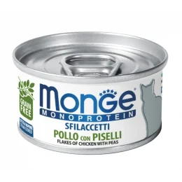 Вологий корм MONGE CAT MONOPROTEIN м'ясні пластівці курка з горошком, 80 г