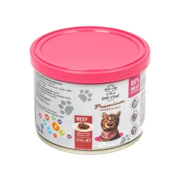 Консерви Pet Chef Beef для дорослих котів, шматочки в желе, з яловичиною, 200 г