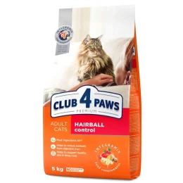 Сухий корм Клуб 4 Лапи Hairball Control Adult Premium для виведення шерсті для дорослих кішок, 5 кг