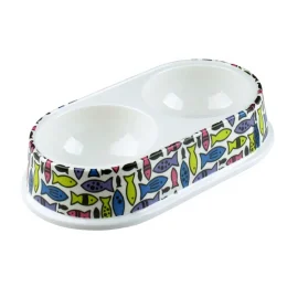 Миска Tetrapet для котів, меламінова подвійна, 0.25 л, 26.5×15×5.5 см