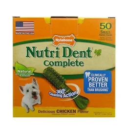 Ласощі Nylabone Nutri Dent Chicken Small для чищення зубів для собак, смак курки, 10 шт, ціна за 1 штуку