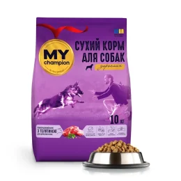 Сухий повнораціонний корм Мій чемпіон для собак, з телятиною, 10 кг