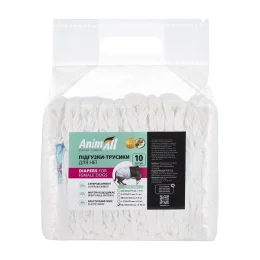 Підгузки для собак AnimAll, розмір XL, талія 40-65 см, вага 12-30 кг