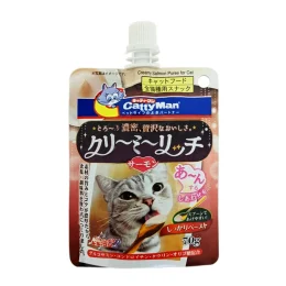 Рідкі ласощі CattyMan Creamy Salmon для котів, вершкове пюре з лососем, 70 г