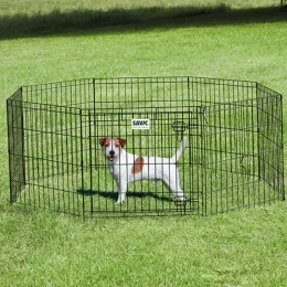 Вольєр Savic Dog Park для цуценят, цинк, 8 панелей, чорний, 61 х 107 см