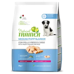 Корм Trainer Natural Super Premium для цуценят середніх порід, до 15 місяців, зміцнює імунну систему, 3 кг
