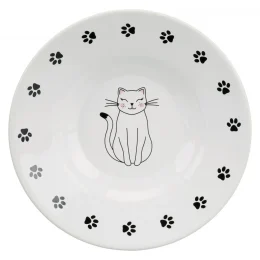 Миска Trixie для коротконосі порід кішок, кераміка, біла, 0,2 л / 15 см