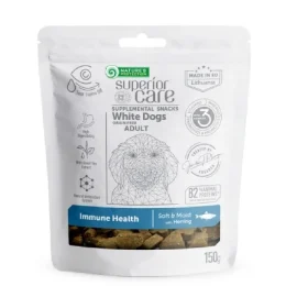 Беззернові ласощі Nature's Protection Superior Care White Dogs Immune Health для дорослих собак, оселедець, 150 г