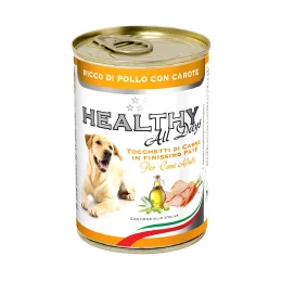 Консерва Healthy All Days, паштет зі шматочками, курятина з морковою, для собак, 400 г