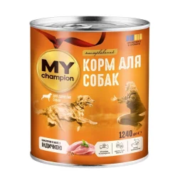 Вологий корм Мій чемпіон для собак, шматочки з індичкою, 1240 г