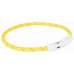 Нашийник Trixie Flash Light USB L-XL світиться, з відображає смугою, 65 см х 7 мм, жовтий